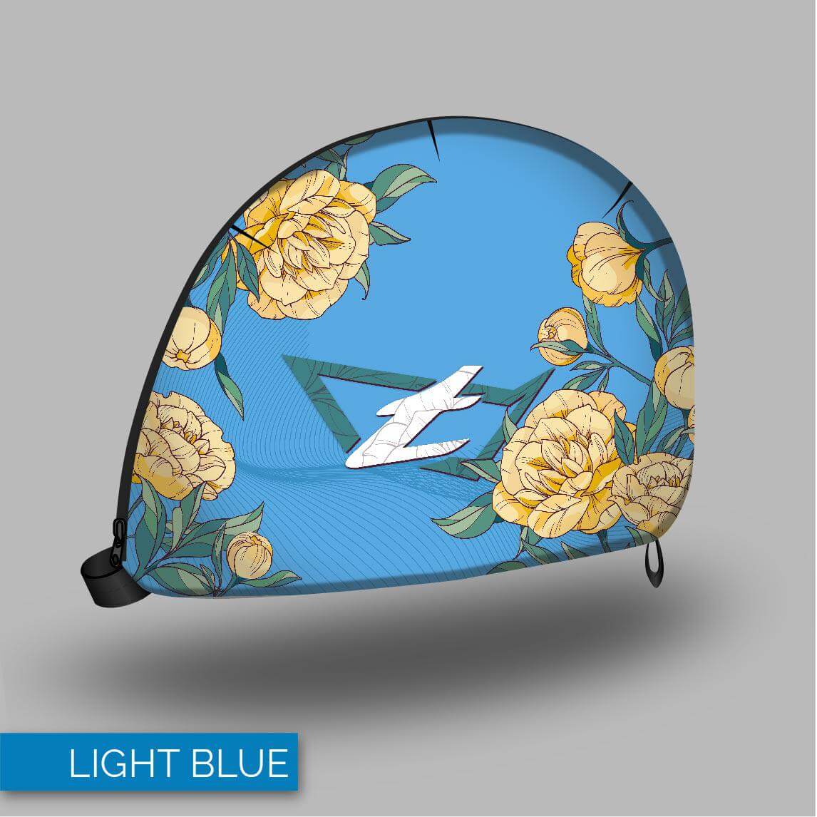 Tonfly TFX Helmet Bag - Floral Design - Floral Design Light Blue side view