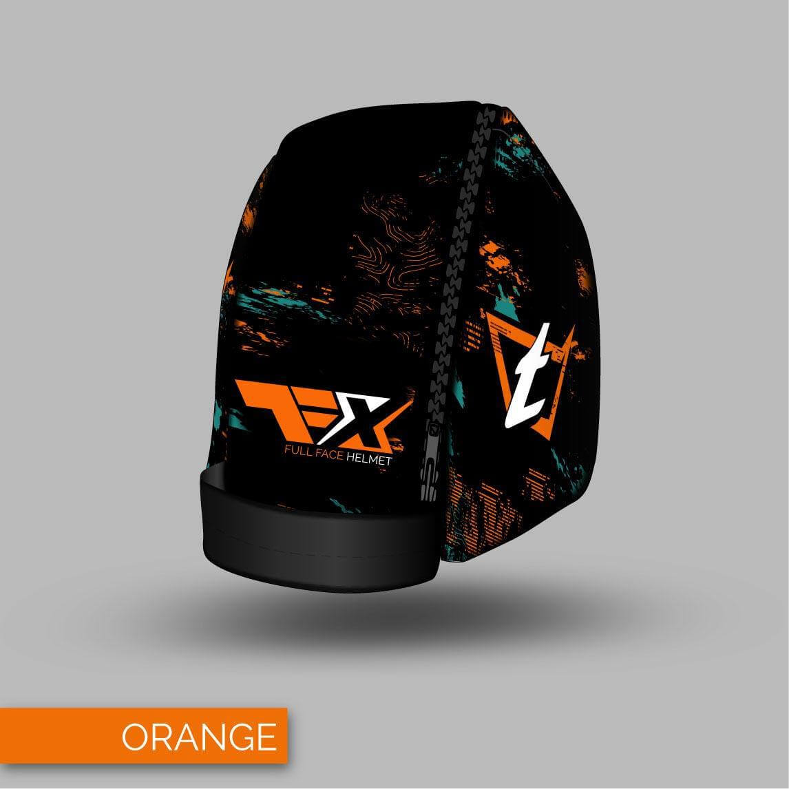 Tonfly TFX Helmet Bag - Grunge Design - Grunge Design Orange front view