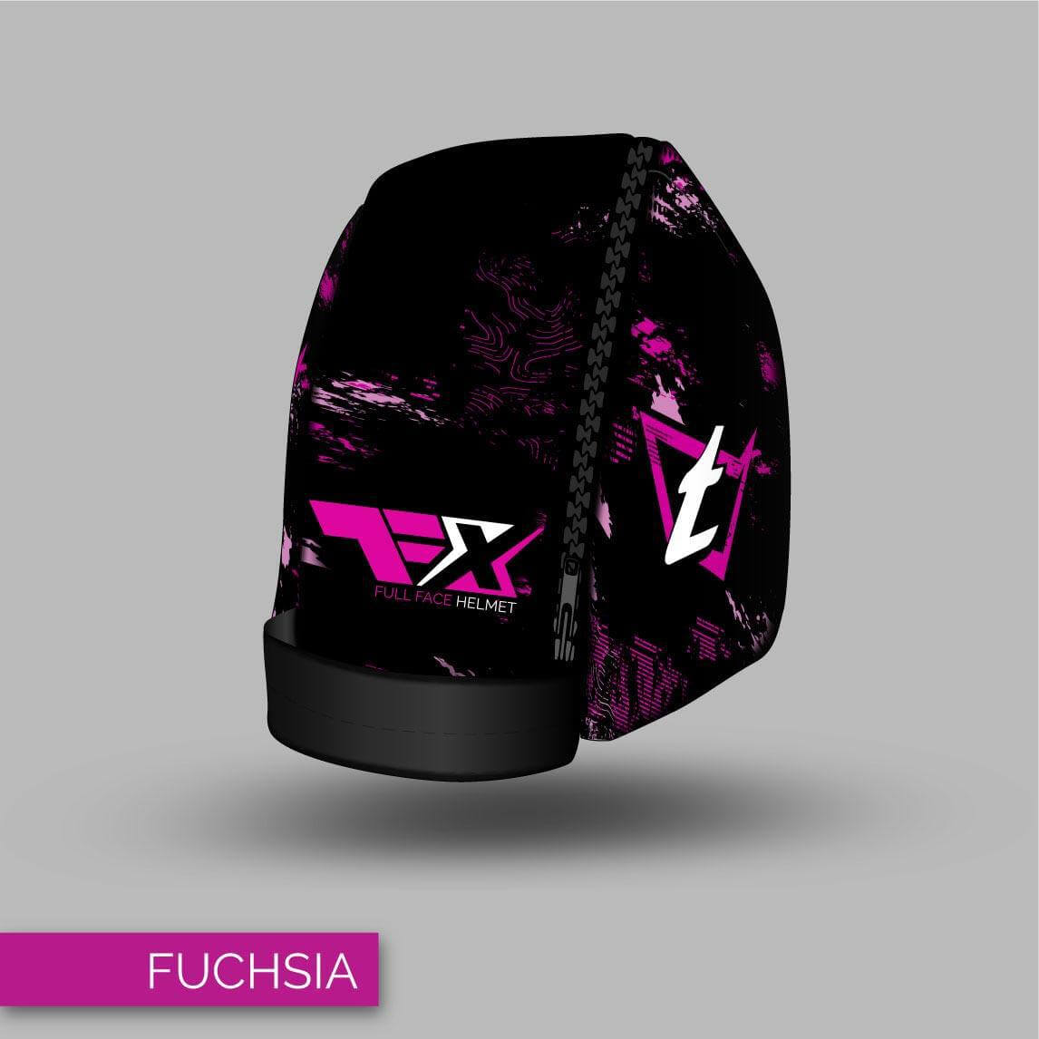 Tonfly TFX Helmet Bag - Grunge Design - Grunge Design Fuchsia front view