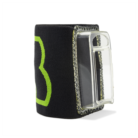 LB ARES Elastic Wrist Mount — Black/Green with Transparent Holder