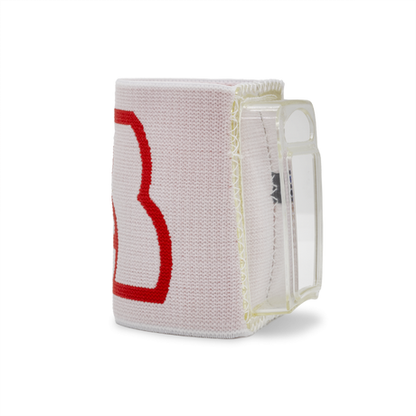 LB ARES Elastic Wrist Mount — White/Red with Transparent Holder