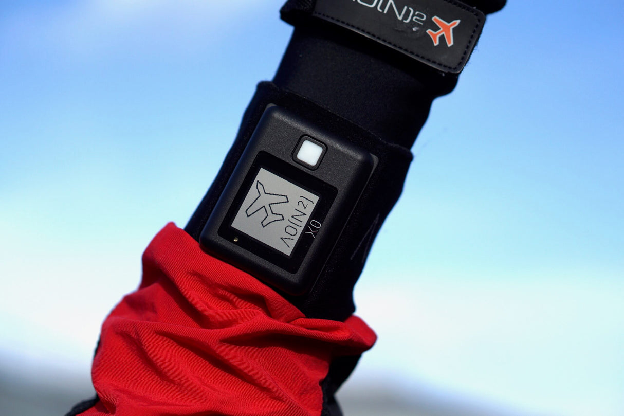 AON2 X0 digital altimeter on arm mount