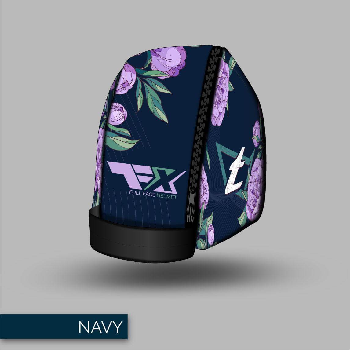 Tonfly TFX Helmet Bag - Floral Design - Floral Design Navy front view