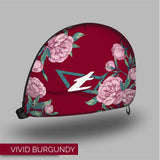 Tonfly TFX Helmet Bag - Floral Design - Floral Design Vivid Burgundy side view