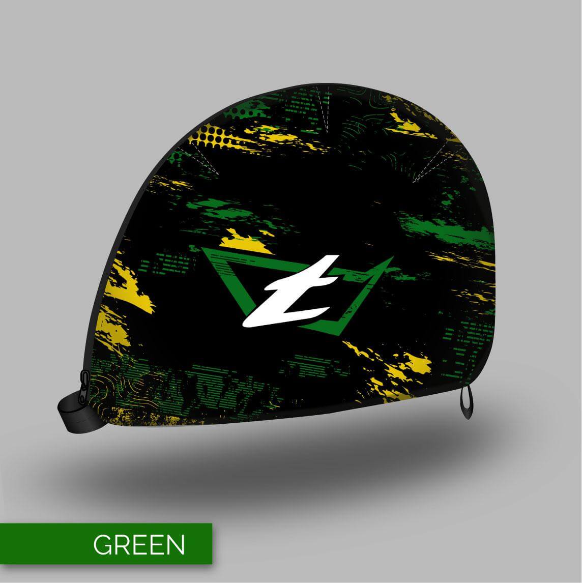 Tonfly TFX Helmet Bag - Grunge Design - Grunge Design Green side view