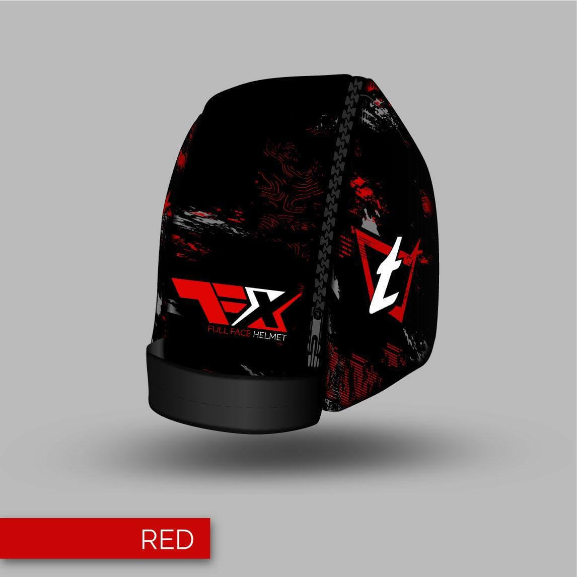 Tonfly TFX Helmet Bag - Grunge Design - Grunge Design Red front view