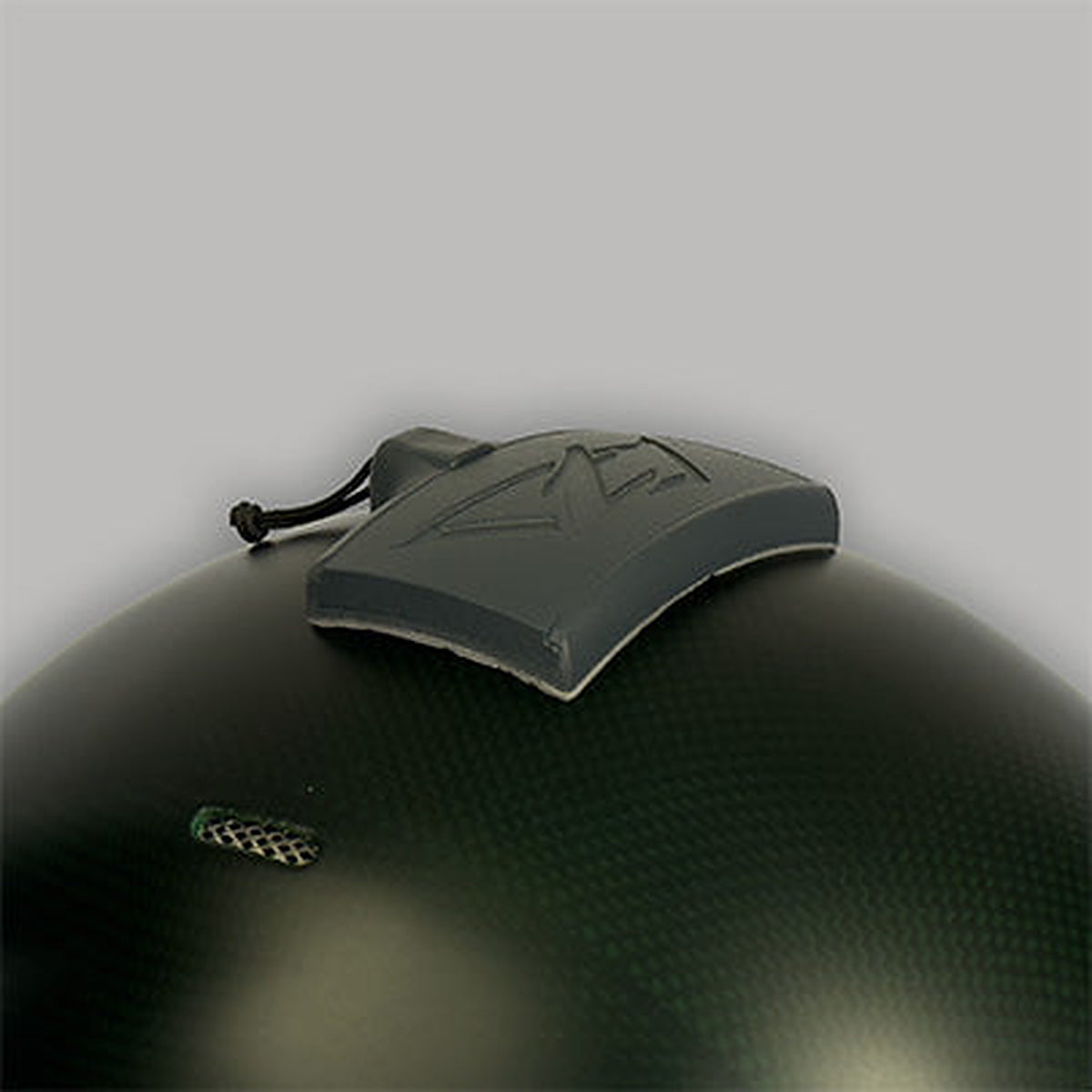 Tonfly curved helmet mount with the protective slide-in cover fitted