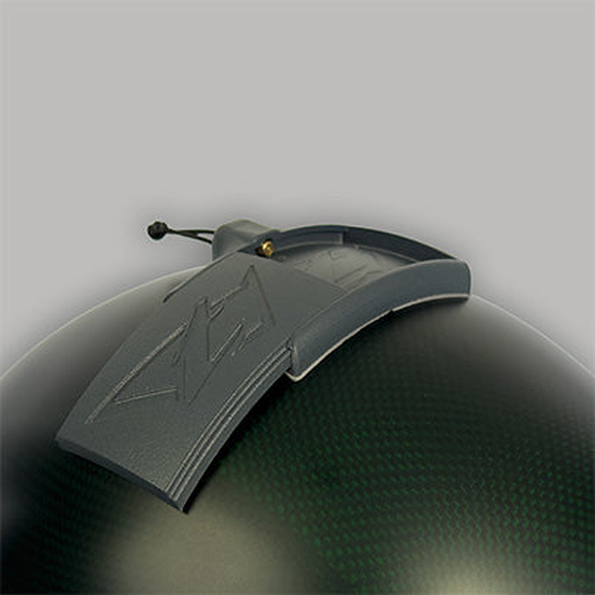 Tonfly quick-release curved base and protective cover on a helmet